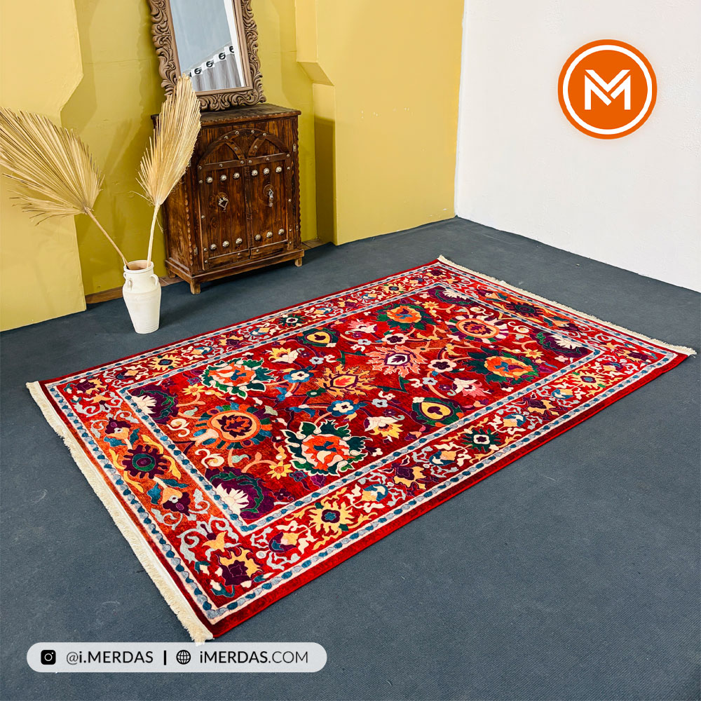 فرش کهنه نما کد 22226 زمینه تمام رنگ